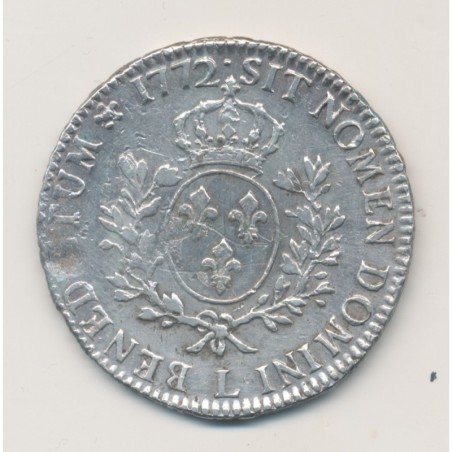 Louis XV - Écu à la vieille tête - 1772 L Bayonne - TB