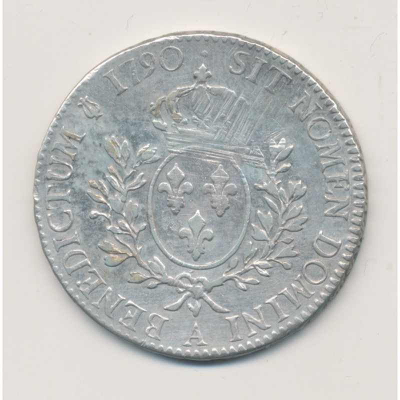 Louis XVI - Écu aux lauriers - 1790 A Paris - TB+