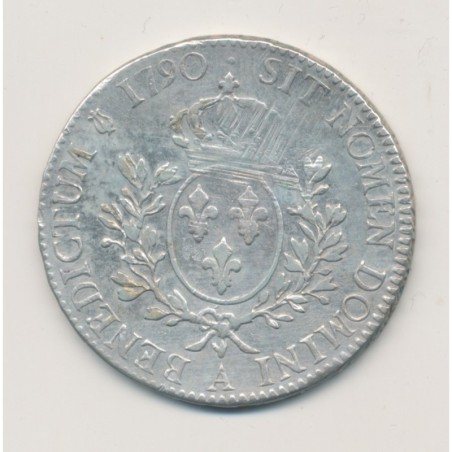 Louis XVI - Écu aux lauriers - 1790 A Paris - TB+