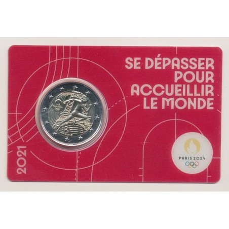 2 Euro 2021 - JO Paris 2024 - coincard rouge