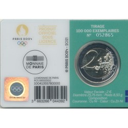 2 Euro 2021 - JO Paris 2024 - coincard vert 2