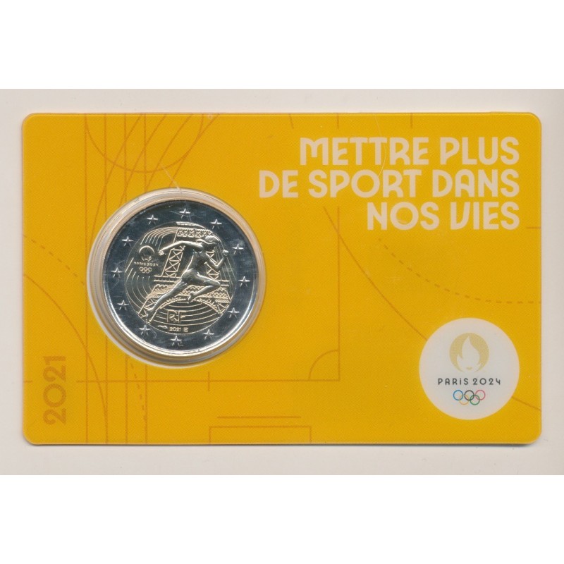 2 Euro 2021 - JO Paris 2024 - coincard jaune