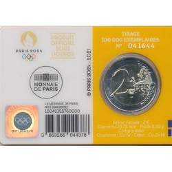2 Euro 2021 - JO Paris 2024 - coincard jaune 2