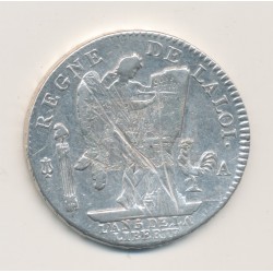 Écu de 6 livres - 1793 A Paris - constitution - AN 5 - TB+ 2