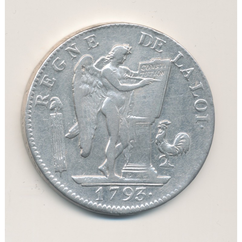 Écu de 6 livres - 1793 A Paris - convention - TB+/TTB