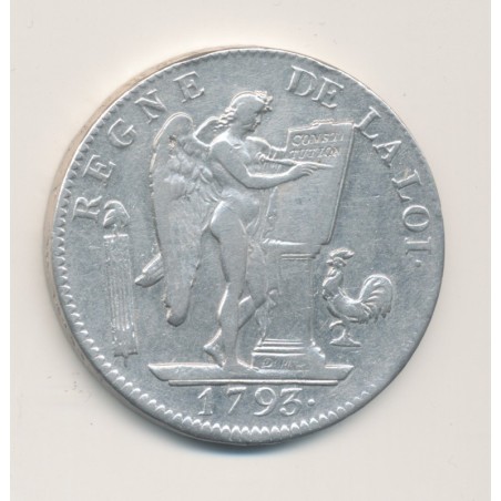 Écu de 6 livres - 1793 A Paris - convention - TB+/TTB
