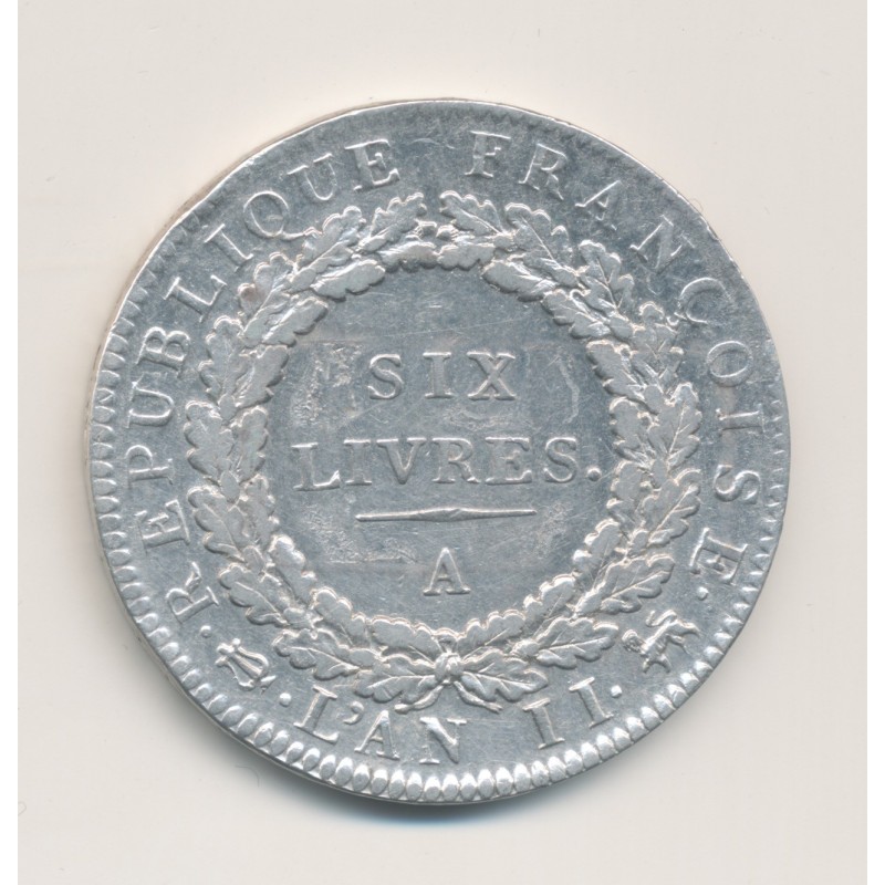 Écu de 6 livres - 1793 A Paris - convention - TB+/TTB