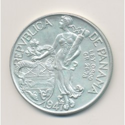 Panama - 1 Balboa 1947 - Vasco Nunez - argent - TTB+ 2
