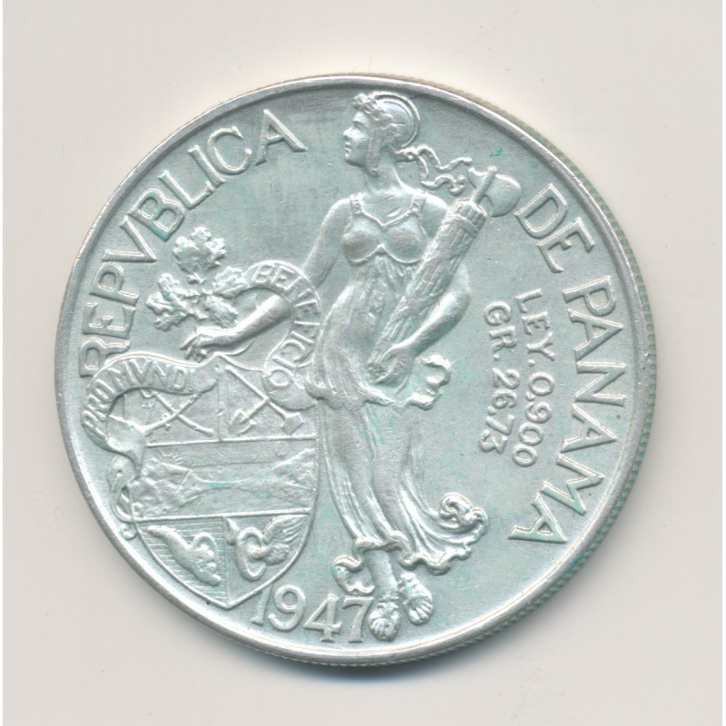 Panama - 1 Balboa 1947 - Vasco Nunez - argent - TTB+