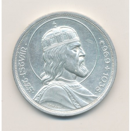 Hongrie - 5 Pengo 1938 - St Stephan - argent - SUP