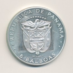 Panama - 5 Balboas 1975 - Belisario Porras - argent - SUP 2