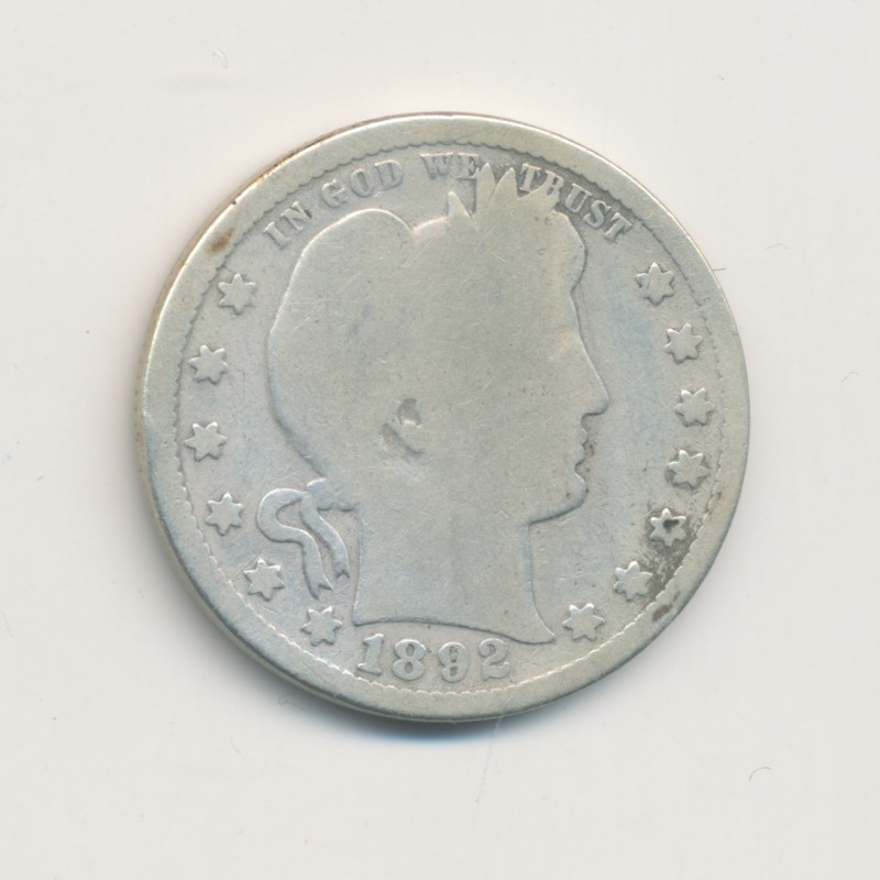 Etats-Unis - 1/4 Dollar 1892 - argent - B