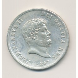 Italie - 120 Grana 1857 - Ferdinand II - Naples - argent - TTB+