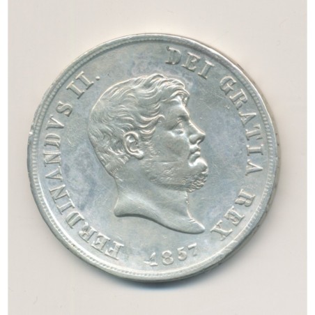 Italie - 120 Grana 1857 - Ferdinand II - Naples - argent - TTB+