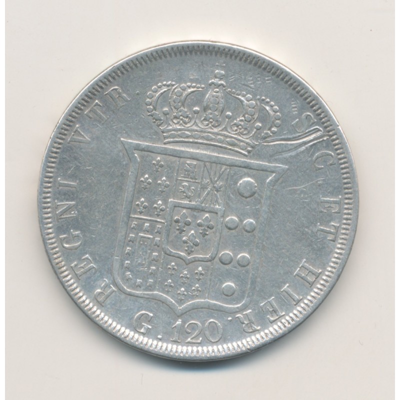Italie - 120 Grana 1841 - Ferdinand II - Naples - argent - TB/TB+