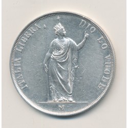 Italie - 5 Lire 1848 M Milan - Lombardie - argent - TTB+