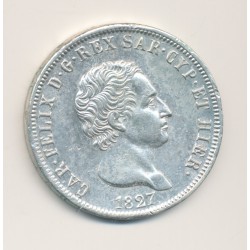 Italie - Sardaigne - 5 Lire 1827 P Gênes - Charles Félix - TTB+