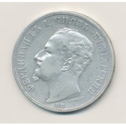 Bulgarie - 5 Jeba 1892 KB - Ferdinand I - argent - TB+ 