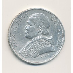 Vatican - 5 Lire 1870 XXIV R - Pius IX - argent - TTB