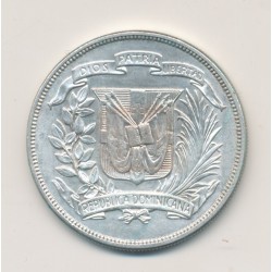 République Dominicaine - 1 Peso 1955 - 25e anniversaire de Trujillo - argent - TTB+ 2
