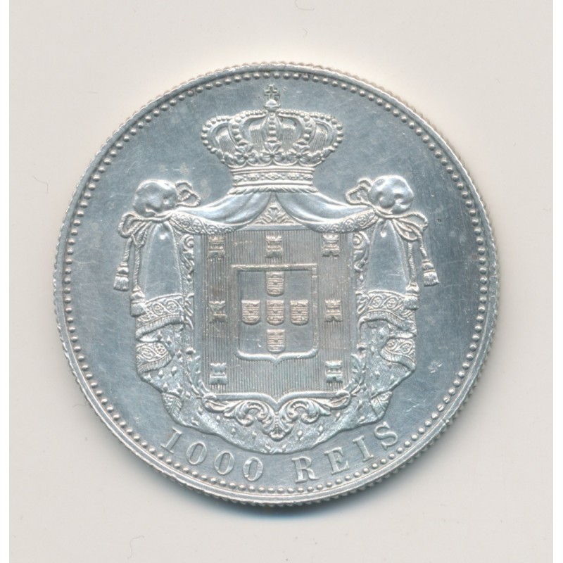 Portugal - 1000 Reis 1899 - Charles I - argent - SUP