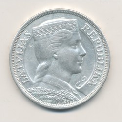 Lettonie - 5 Lati 1929 - argent - TTB+