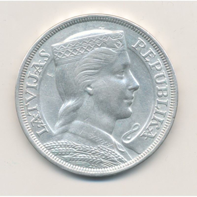 Lettonie - 5 Lati 1929 - argent - TTB+
