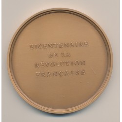 Médaille - la république  - Bicentenaire de la révolution Française - bronze - 77mm 2