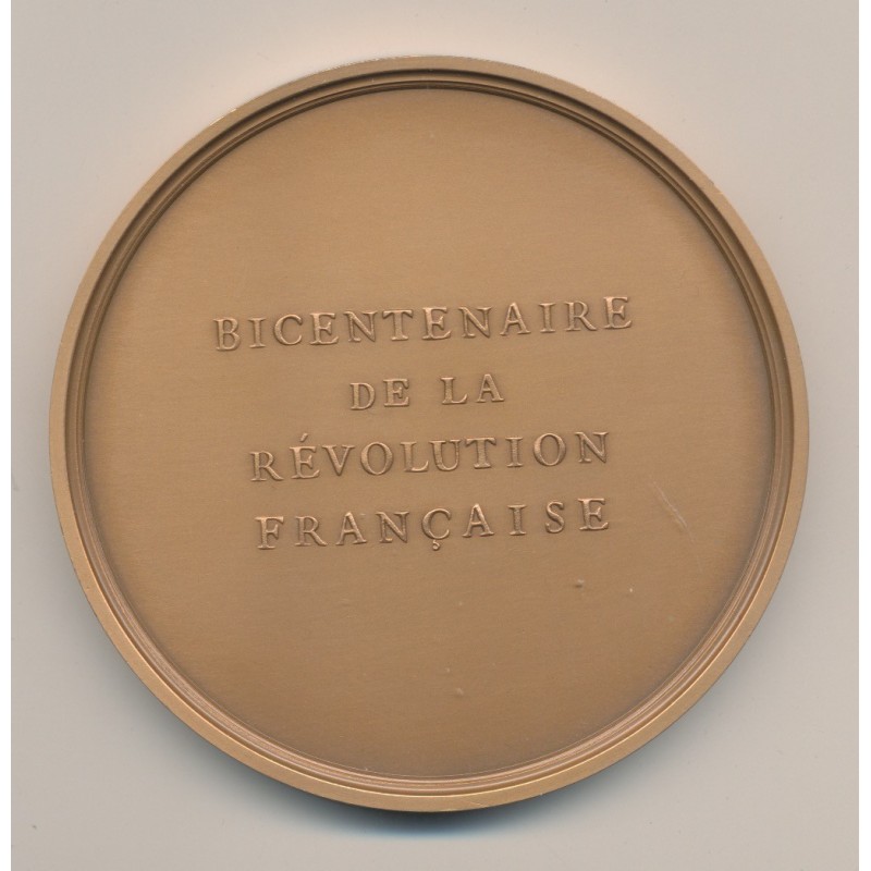 Médaille - la république  - Bicentenaire de la révolution Française - bronze - 77mm