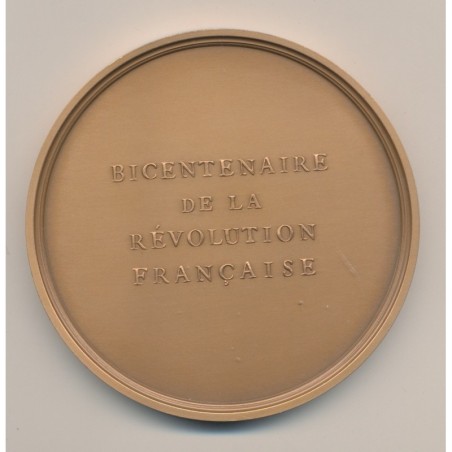 Médaille - la république  - Bicentenaire de la révolution Française - bronze - 77mm