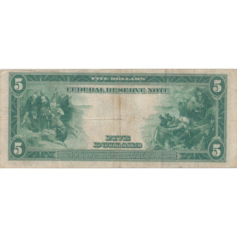Etats-Unis - 5 Dollars 1914 - Abraham Lincoln