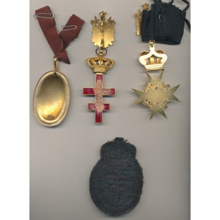 Ordre du Temple - Lot 3 Médailles + Insigne broderie