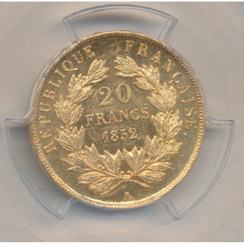 Louis Napoléon Bonaparte - 20 Francs Or - 1852 A Paris - PCGS MS62