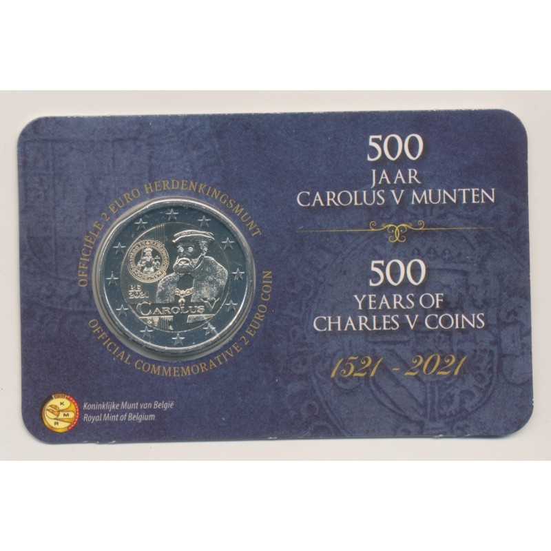 Coincard - 2 Euro Belgique 2021 - Charles V - version Flamande