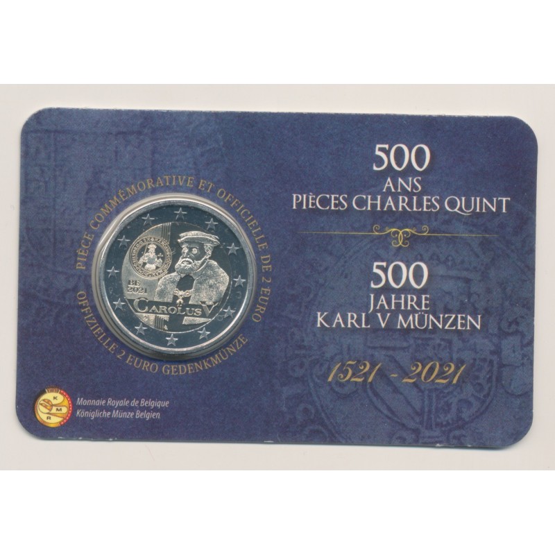 Coincard - 2 Euro Belgique 2021 - Charles V - version Française