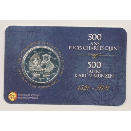 Coincard - 2 Euro Belgique 2021 - Charles V - version Française