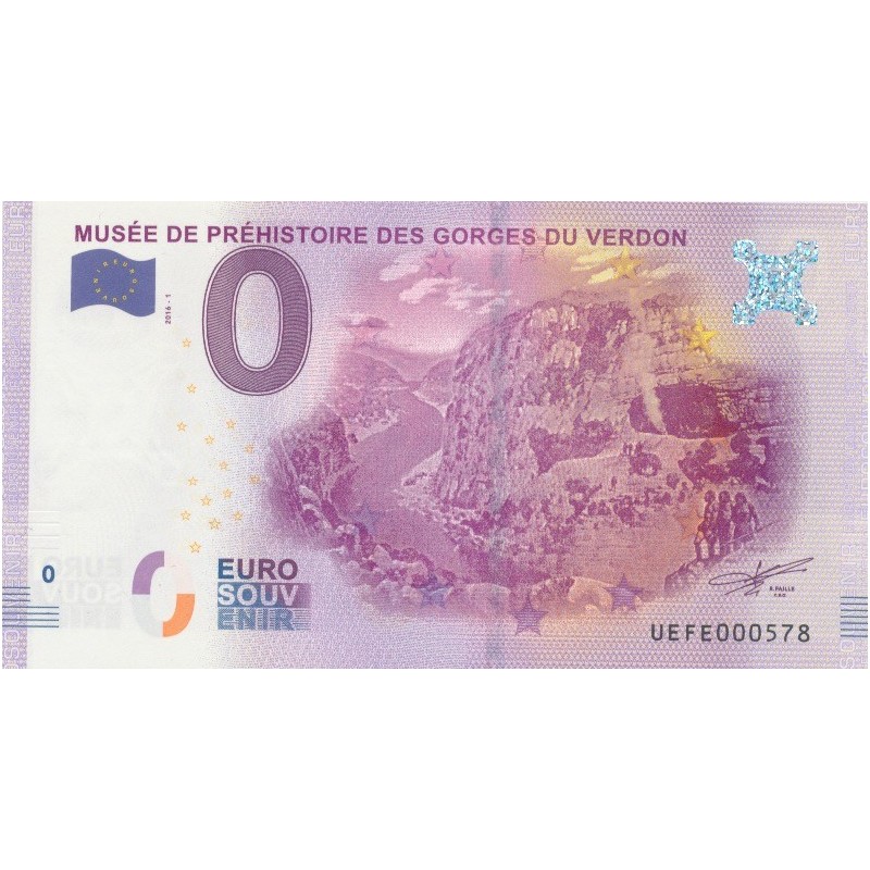 Billet - Musée de préhistoire des gorges du verdon - 2016-1 - N°578