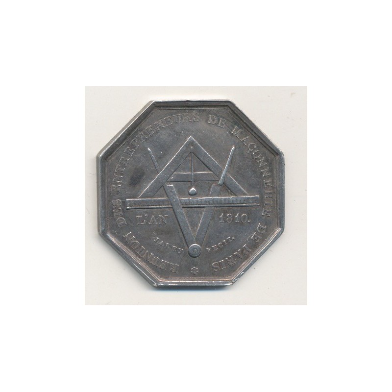 Jeton - Réunion des entrepreneurs de maçonnerie de Paris - 1810