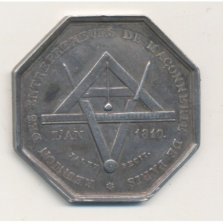 Jeton - Réunion des entrepreneurs de maçonnerie de Paris - 1810