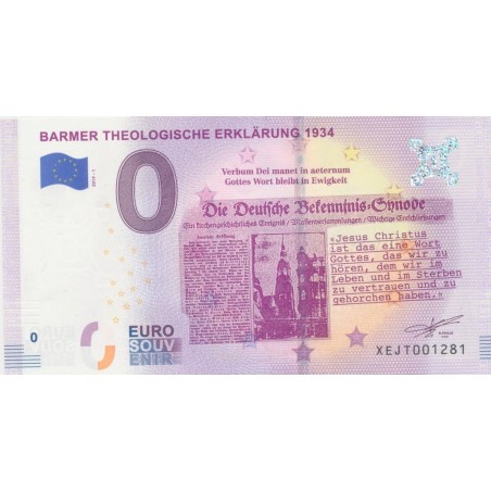 Billet 0€ - Allemagne - Barmer theologische Erklärung 1934 - 2019-1 - N°1281