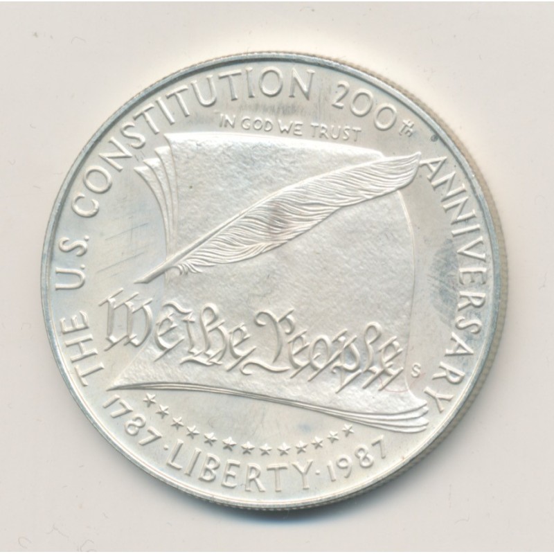 Etats-Unis - 1 Dollar 1987 P - Bicentenaire constitution Américaine - argent - SUP