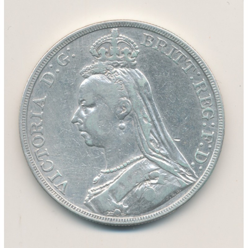 Angleterre - 1 Crown 1889 - Victoria - argent - TB/TB+
