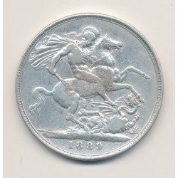 Angleterre - 1 Crown 1889 - Victoria - argent - TB/TB+ 2