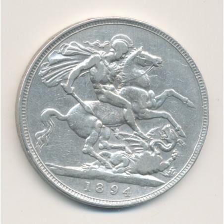 Angleterre - 1 Crown 1894 - Victoria - argent - TB