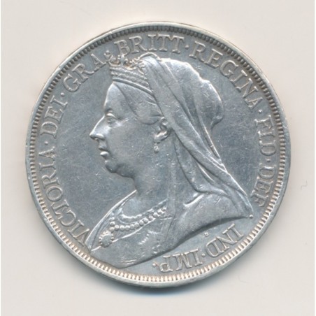 Angleterre - 1 Crown 1893 LVI - Victoria - argent - TTB+