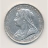 Angleterre - 1 Crown 1893 LVI - Victoria - argent - TTB+