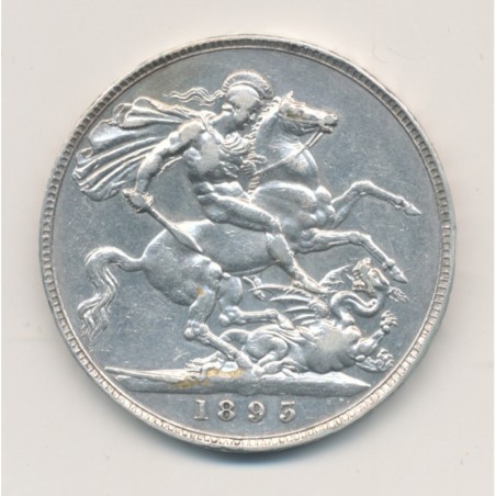 Angleterre - 1 Crown 1893 LVI - Victoria - argent - TTB+