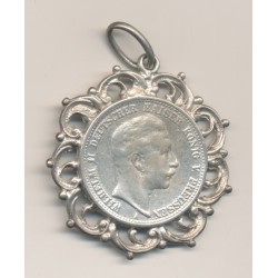Médaillon - 2 Mark 1908 - Prusse - Wilhelm - argent - TTB