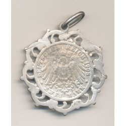 Médaillon - 2 Mark 1908 - Prusse - Wilhelm - argent - TTB 2