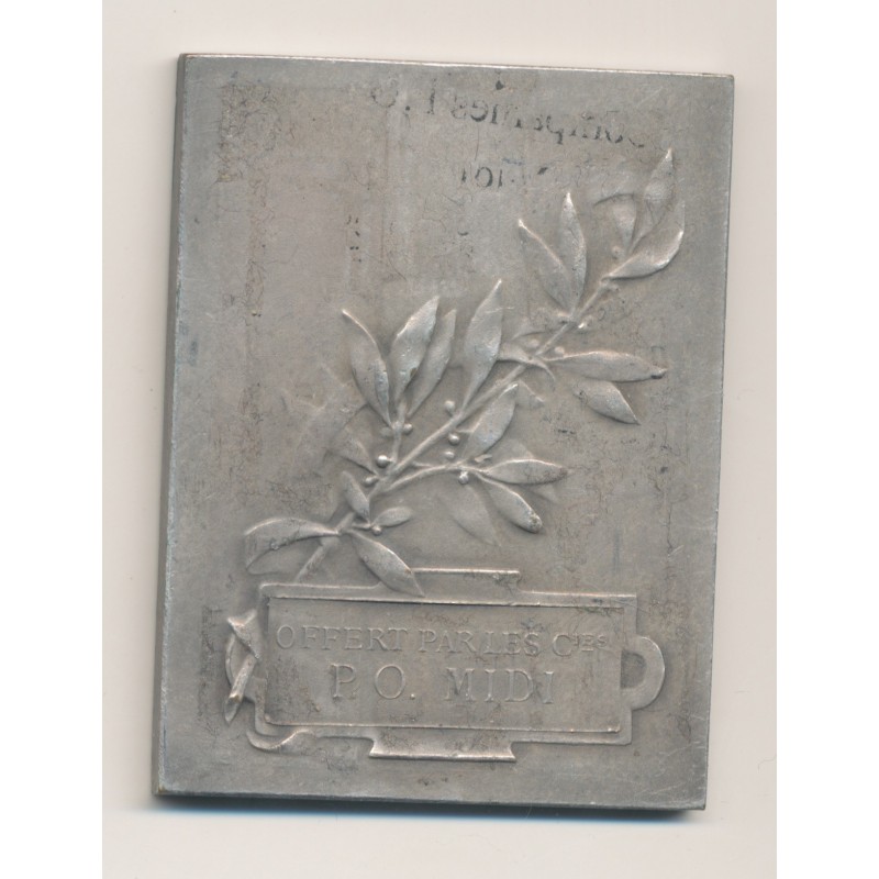 Plaquette - Offert par les compagnies PO Midi - bronze argenté - TTB+